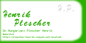henrik plescher business card